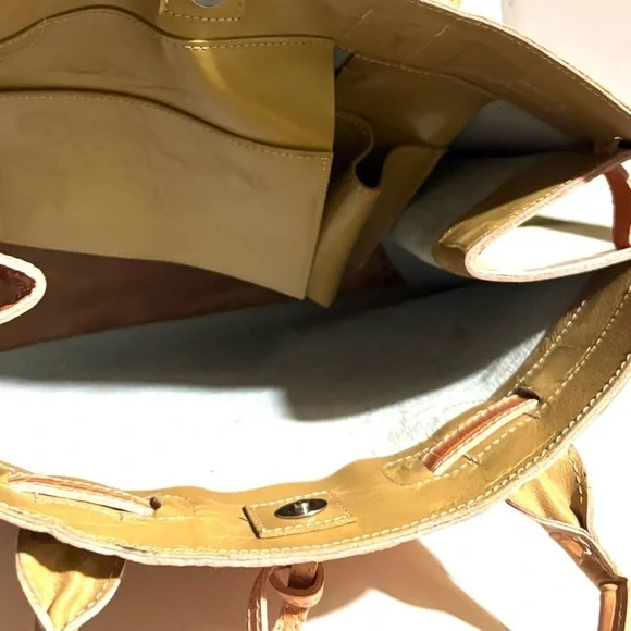 Handmade Tan Crocodile-Embossed leather satchel Women's Bag